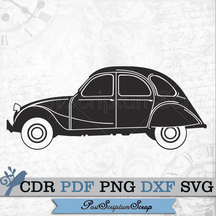 Volkswagen beetle svg clipart vintage svg PostScriptum Scrap