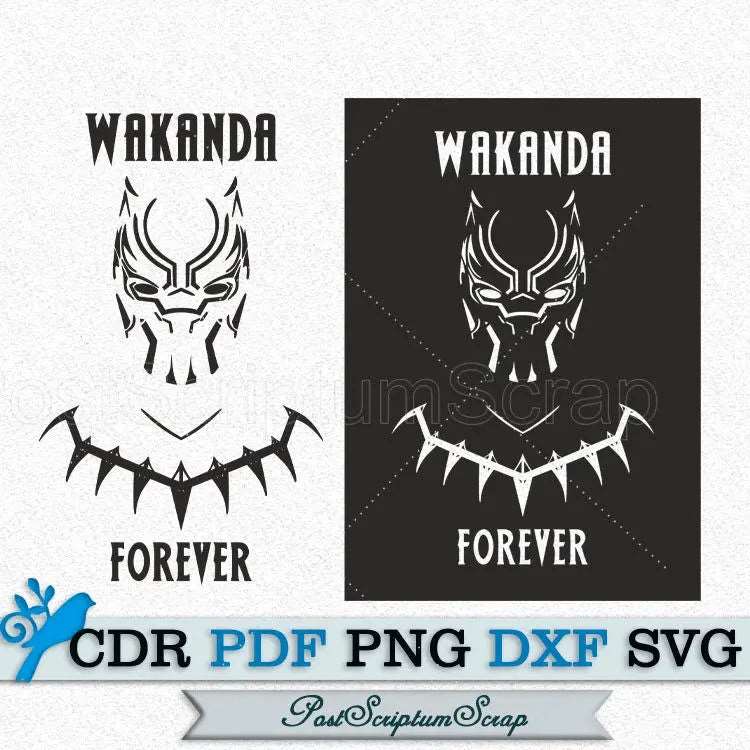 Wakanda forever svg Рanther clipart PostScriptum Scrap