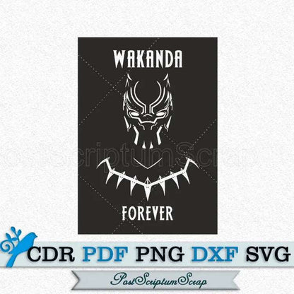 Wakanda forever svg Рanther clipart PostScriptum Scrap