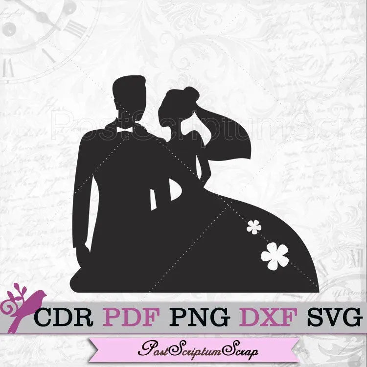 Wedding svg bride party cricut clipart mr and mrs PostScriptum Scrap