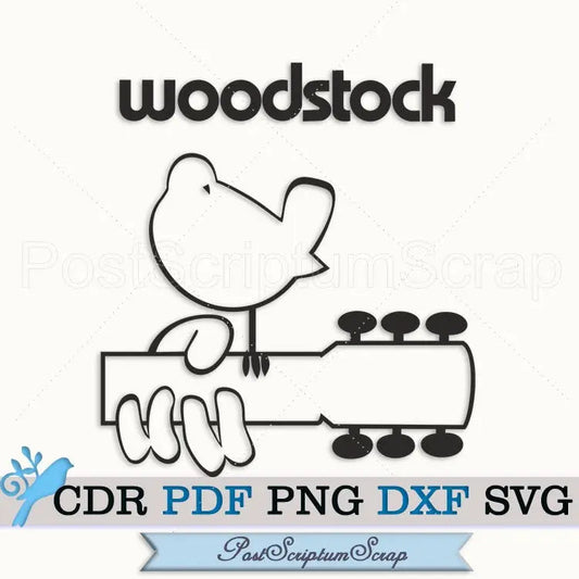 Woodstock svg hippie rock n roll cricut peace music PostScriptum Scrap