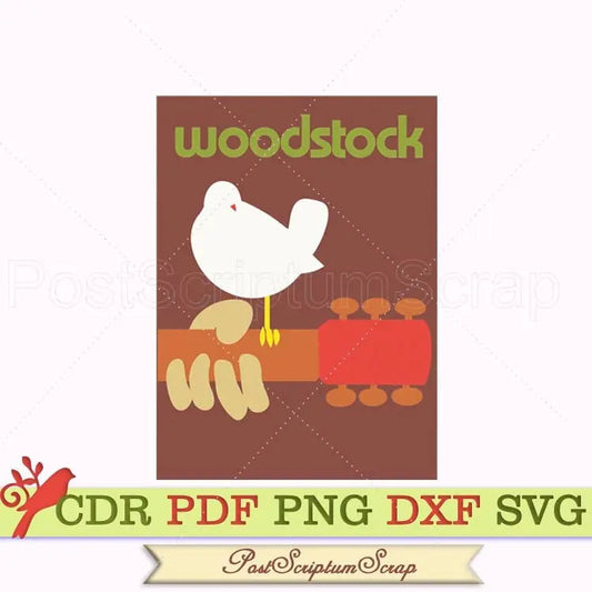 Woodstock svg music printable hippie lovers peace rock PostScriptum Scrap