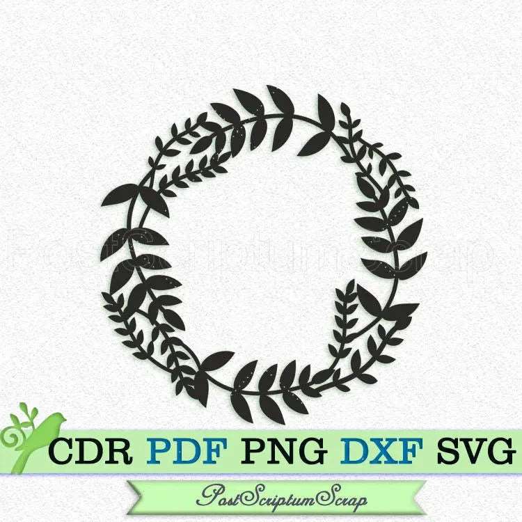 Wreath svg floral clipart botanical frame png PostScriptum Scrap