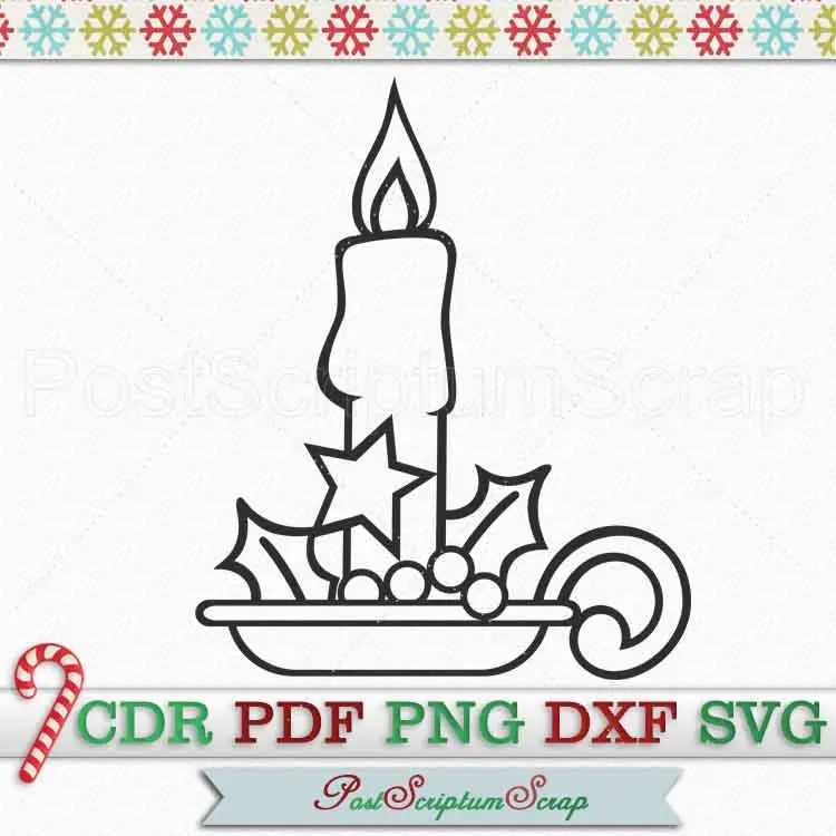 Сhristmas candle svg clipart PostScriptum Scrap