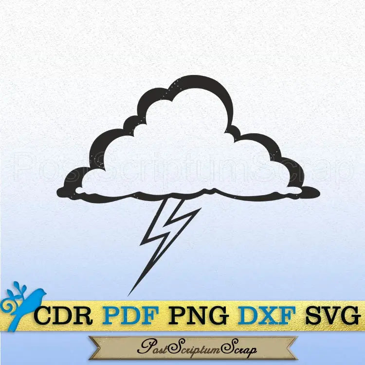 Сloud storm svg rain clipart cricut silhouette digital files PostScriptum Scrap