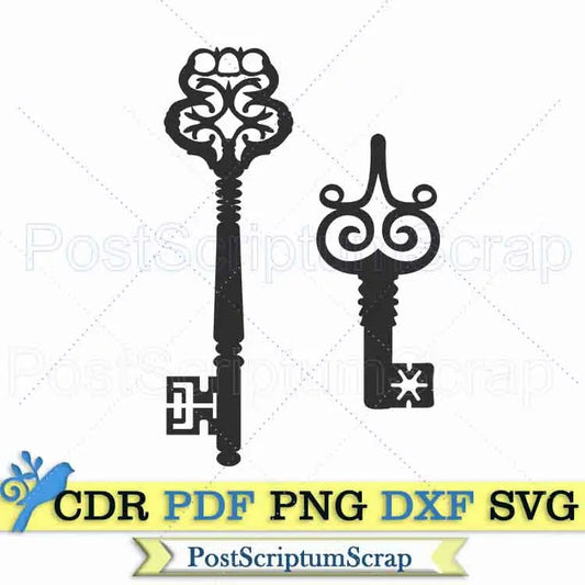 Steampunk Keys svg victorian style vintage vector PostScriptum Scrap